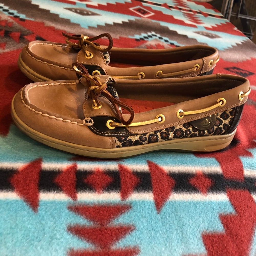 Cheetah sparkly Sperry Topsiders! Size 7